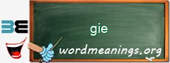 WordMeaning blackboard for gie